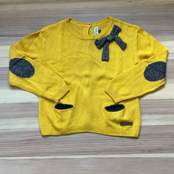 JEAN BOURGET girls sweater with sparkly bow EUC size 8 - Picture 1 of 6